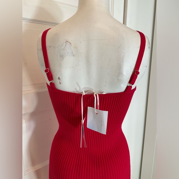 πππLIU.JO CHERRY RED RIBBED DRESS - Picture 14 of 16